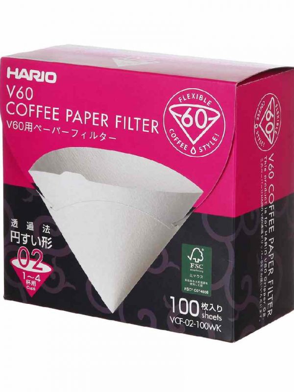 Premium Hario Paper Filters - 100 Sheets | High-Quality BOX VCF-02-100WK for Perfect Brewing Experience
