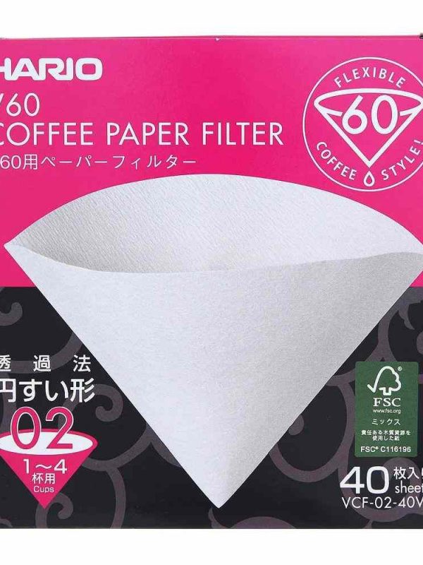 Premium Hario V60 Paper Filters 40 sheets | VCF-02-40W for the perfect coffee brew, ideal for coffee enthusiasts and baristas