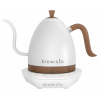 Elevate your brewing experience with the Brewista Artisan White Kettle featuring a stylish wooden handle, 1L capacity. Perfect for coffee enthusiasts.