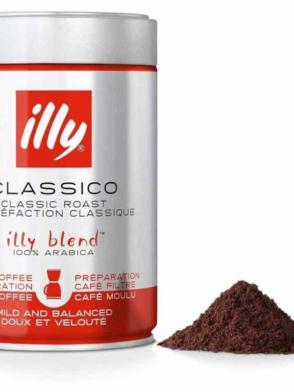 Premium illy Classico 250g Ground Filter Coffee - Rich and aromatic blend for a flavorful morning cup, buy online now!
