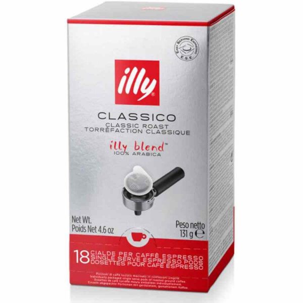 Premium illy Classico ESE espresso coffee capsules, 18 units - Enjoy rich, aromatic espresso at home with this convenient pack!