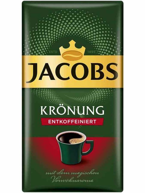 Premium Jacobs Kronung Entkoffeiniert 500g decaf roasted & ground coffee - Rich flavor without the caffeine buzz - Buy now!