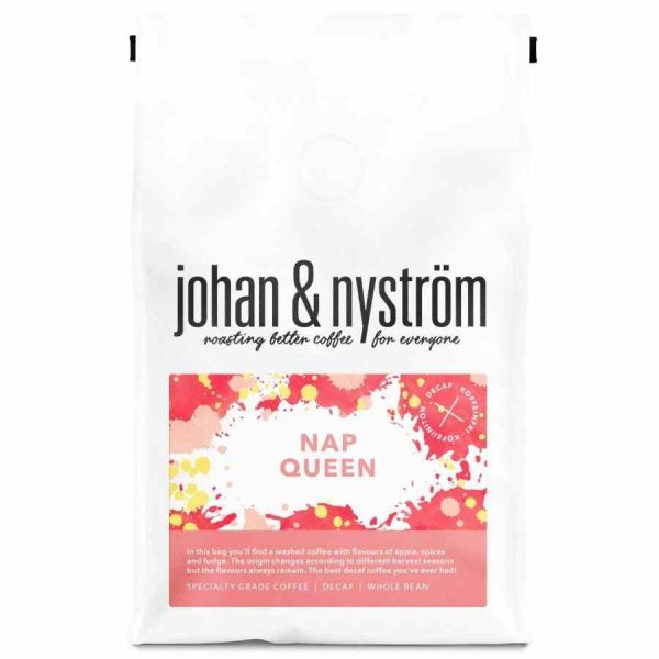 Indulge in Johan & Nyström Decaf Nap Queen 250g coffee beans - a premium caffeine-free blend for the ultimate coffee-loving queen. Order now!