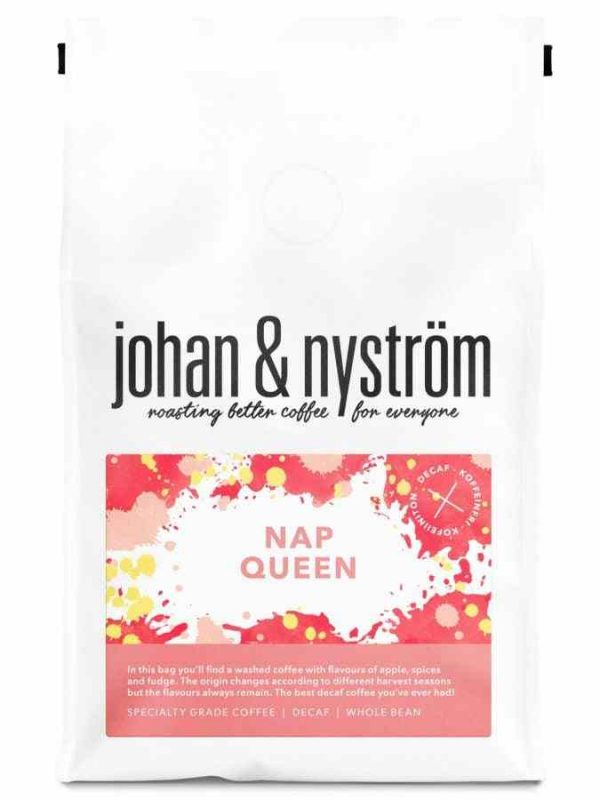 Indulge in Johan & Nyström Decaf Nap Queen 250g coffee beans - a premium caffeine-free blend for the ultimate coffee-loving queen. Order now!