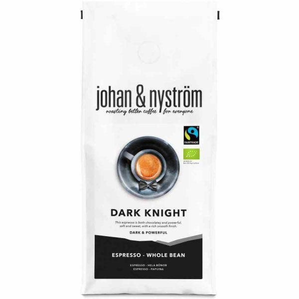 Premium Johan & Nyström Espresso Dark Knight 500 g coffee beans for a bold and rich brew experience. Perfect for coffee enthusiasts!