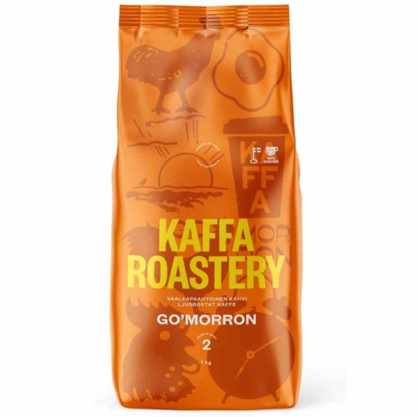 Experience a delightful morning with Kaffa Roastery Go'morron Coffee Beans - the perfect blend of rich flavors to start your day right!