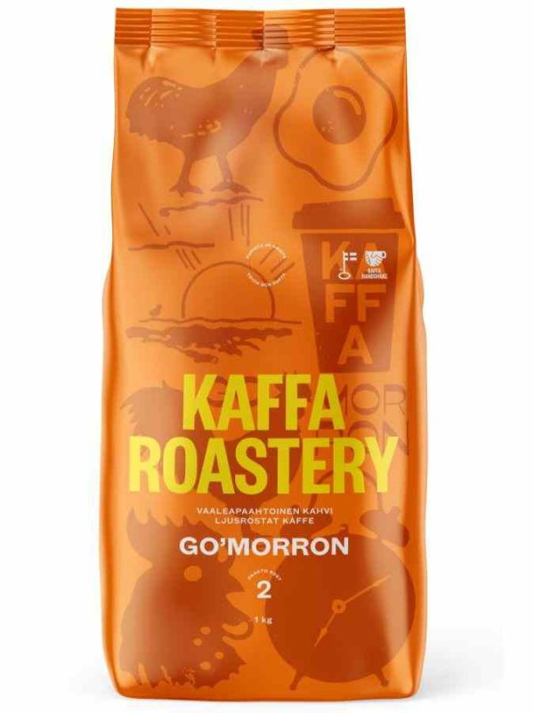 Experience a delightful morning with Kaffa Roastery Go'morron Coffee Beans - the perfect blend of rich flavors to start your day right!