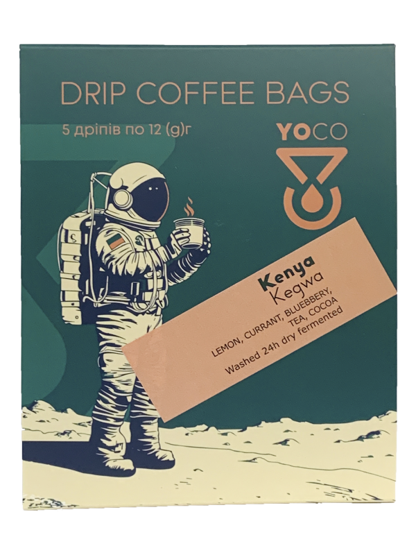 Kenya Kegwa | 5 drip bags - Indulge in rich Kenyan coffee with our convenient drip bags, perfect for coffee enthusiasts!