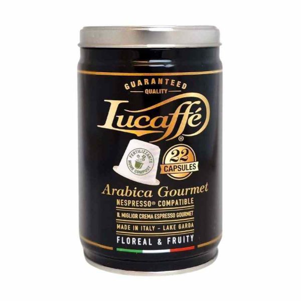 Premium Biodegradable Coffee Capsules for Nespresso Lucaffé - 100% Arabica Blend, 22 Units - Eco-Friendly and Sustainable Option