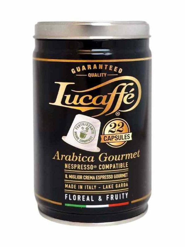 Premium Biodegradable Coffee Capsules for Nespresso Lucaffé - 100% Arabica Blend, 22 Units - Eco-Friendly and Sustainable Option