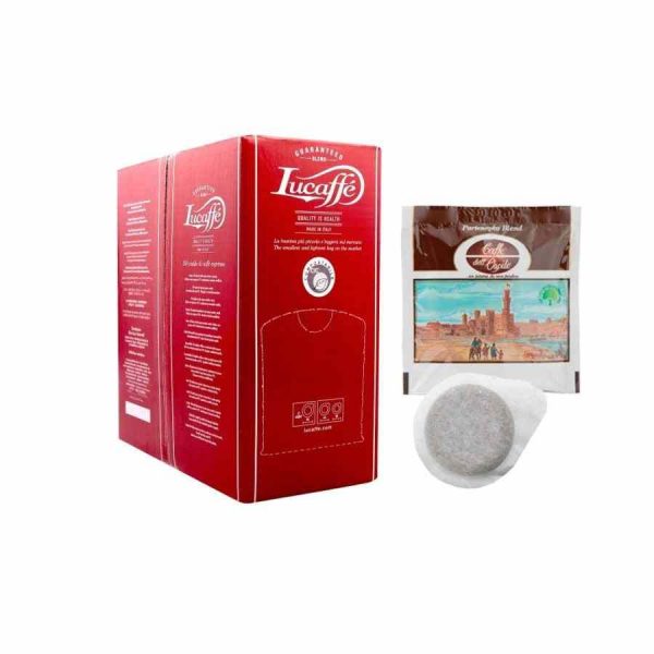 Indulge in rich Lucaffé Caffè Dell'Ospite ESE Espresso Pods - 150 count, for exquisite espresso moments at home. Buy now for a premium coffee experience!