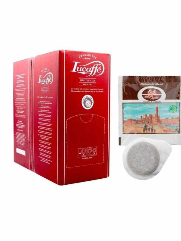 Indulge in rich Lucaffé Caffè Dell'Ospite ESE Espresso Pods - 150 count, for exquisite espresso moments at home. Buy now for a premium coffee experience!