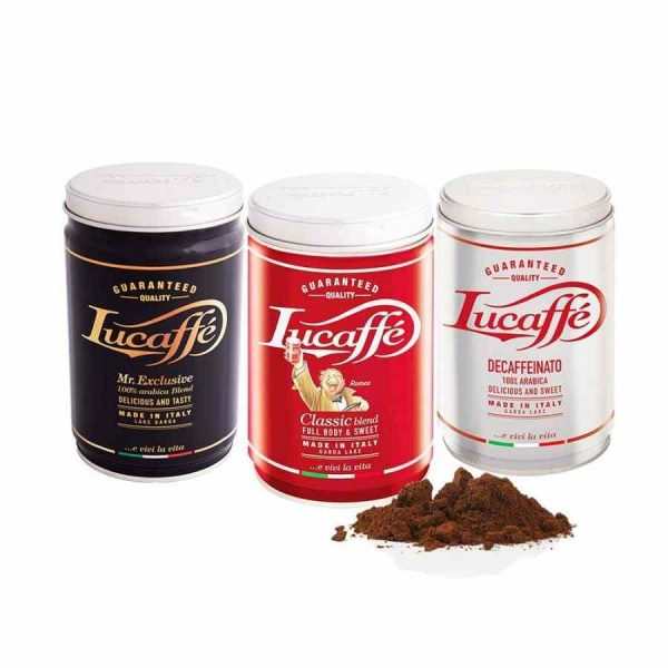 Indulge in Lucaffé Classic, Mr Exclusive, and Decaffeinato Moído Coffee bundle - 750 g of premium coffee perfection for true coffee lovers!