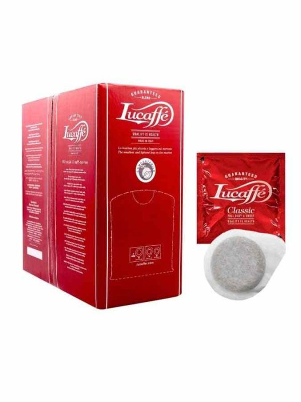 Indulge in velvety Lucaffé Classic ESE espresso coffee capsules - pack of 150 units, for rich, aromatic brews at home or on the go!