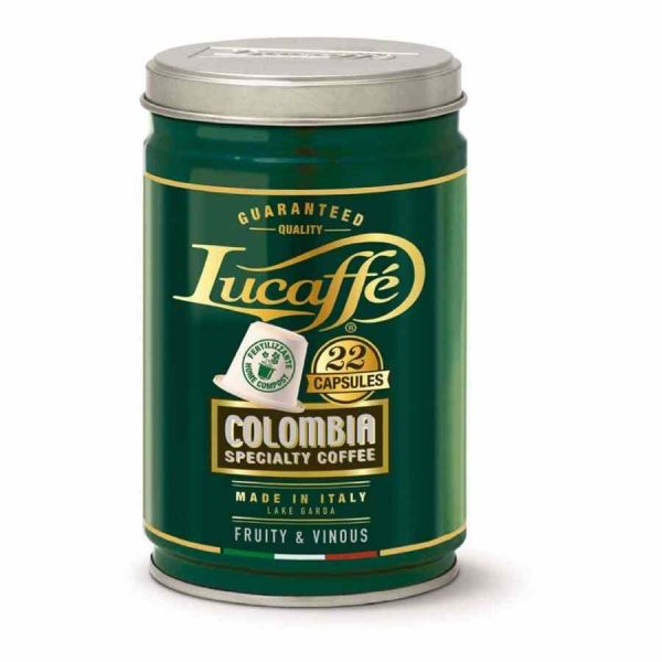 Indulge in Lucaffé Colombia Biodegradable Coffee Capsules for Nespresso - 22 Units, Premium Quality Pods for Coffee Lovers