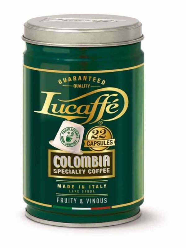 Indulge in Lucaffé Colombia Biodegradable Coffee Capsules for Nespresso - 22 Units, Premium Quality Pods for Coffee Lovers