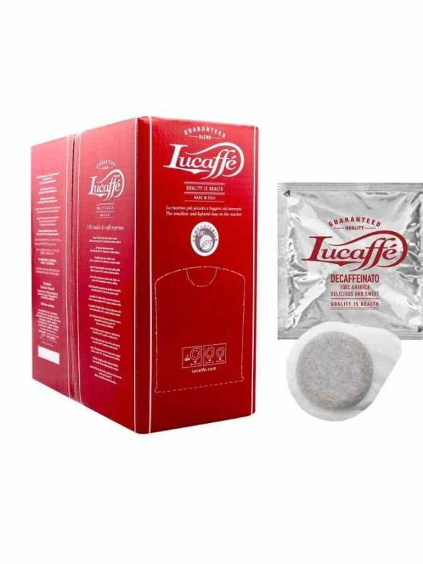 Indulge in the rich flavor of Lucaffé Decaffeinated ESE Espresso Pods - Pack of 150. Experience high-quality decaf espresso pods at your convenience!