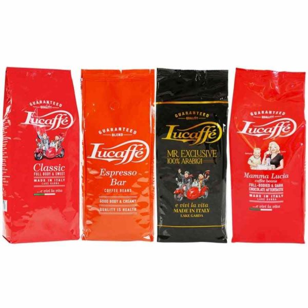 Indulge in rich and aromatic Lucaffé Espresso Coffee Mix Pack - 4 x 1 kg of premium blend for coffee enthusiasts. Elevate your coffee experience!