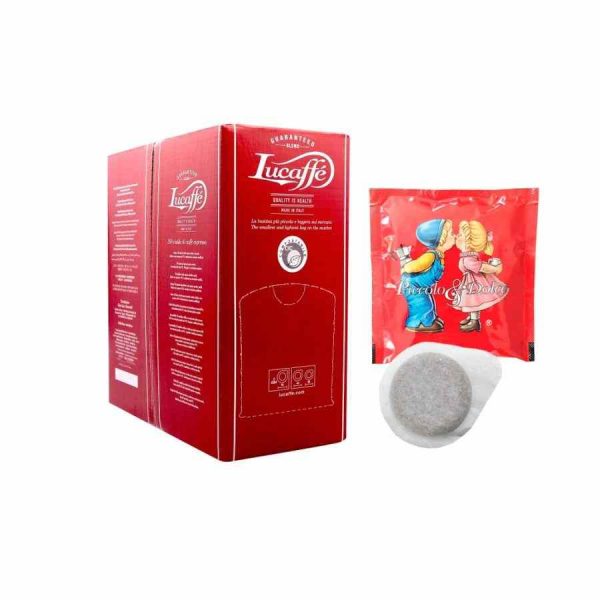 Indulge in Lucaffé Piccolo & Dolce ESE espresso coffee capsules - 150 units of premium Italian coffee pods for the perfect morning brew.