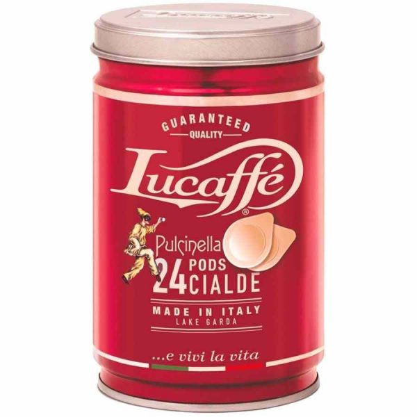 Indulge in rich flavors with Lucaffé Pulcinella E.S.E. espresso capsules - your perfect dose of luxury caffeine at home.