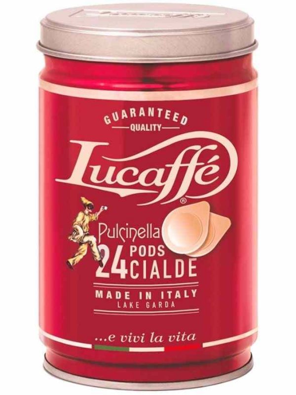 Indulge in rich flavors with Lucaffé Pulcinella E.S.E. espresso capsules - your perfect dose of luxury caffeine at home.