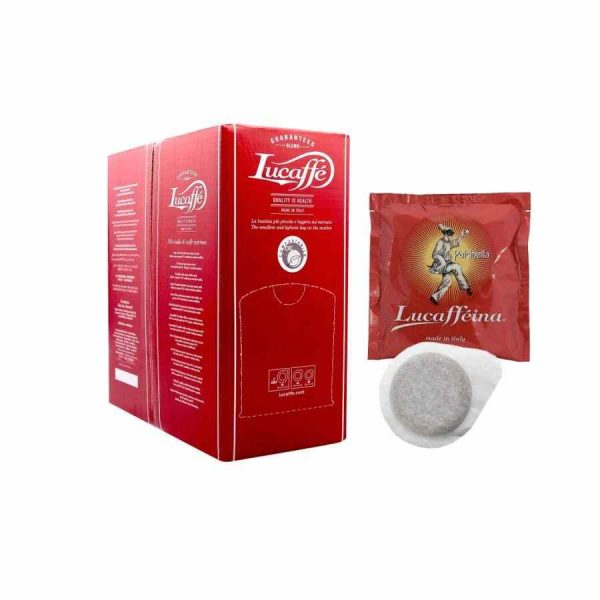 Indulge in rich espresso flavors with Lucaffé Pulcinella E.S.E. espresso capsules - the perfect pick-me-up for coffee lovers!