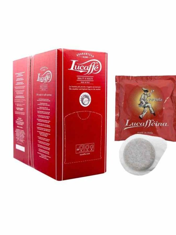 Indulge in rich espresso flavors with Lucaffé Pulcinella E.S.E. espresso capsules - the perfect pick-me-up for coffee lovers!