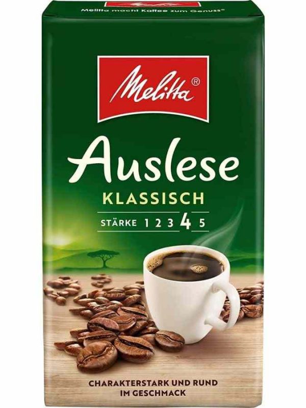 Indulge in the rich flavors of Melitta Auslese Classic 500g Ground Coffee - the perfect brew for coffee lovers worldwide!