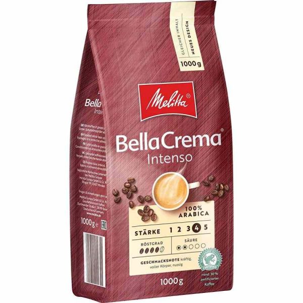 Indulge in rich flavors with Melitta BellaCrema Intenso 1 kg coffee beans - a premium choice for coffee lovers! Buy now for a satisfying brew experience.