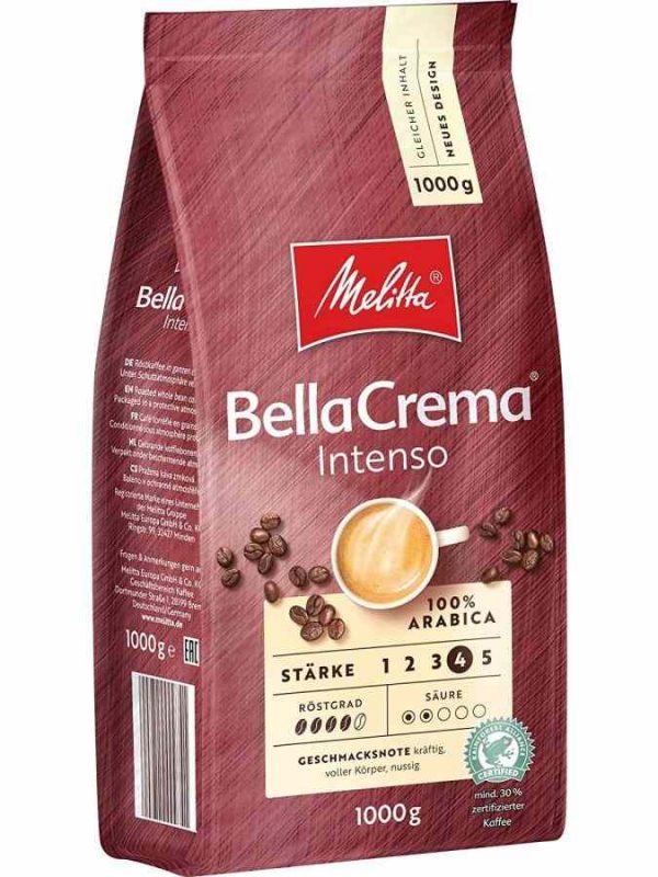 Indulge in rich flavors with Melitta BellaCrema Intenso 1 kg coffee beans - a premium choice for coffee lovers! Buy now for a satisfying brew experience.