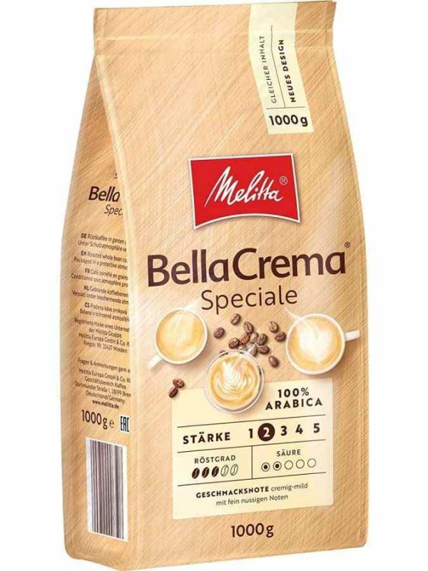 Indulge in the rich aroma of Melitta BellaCrema Speciale 1 kg coffee beans, a premium blend for true coffee connoisseurs. Order online now!