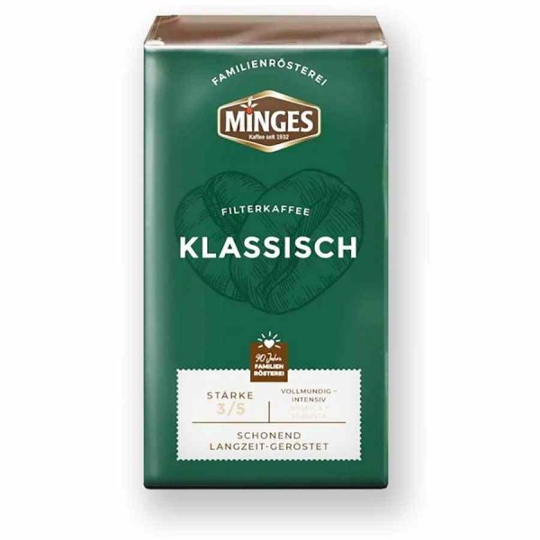 Indulge in the rich aroma of Classic Minges 500 g Ground Coffee - premium quality coffee to elevate your mornings! Perfect for coffee lovers.