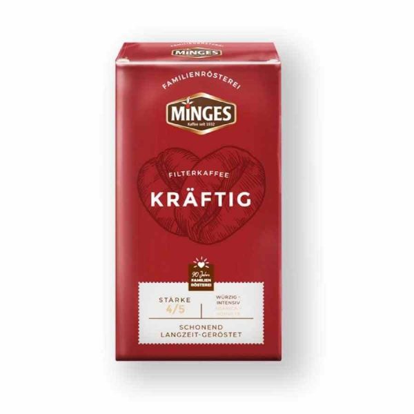 Enjoy the rich aroma and bold flavor of Minges Kraftig 500g Ground Coffee - perfect for coffee lovers worldwide.