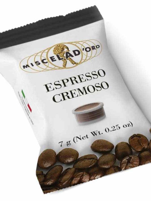 Indulge in the rich flavor of Miscela d'Oro Espresso Cremoso with this pack of 100 high-quality expresso coffee capsules. Buy now!