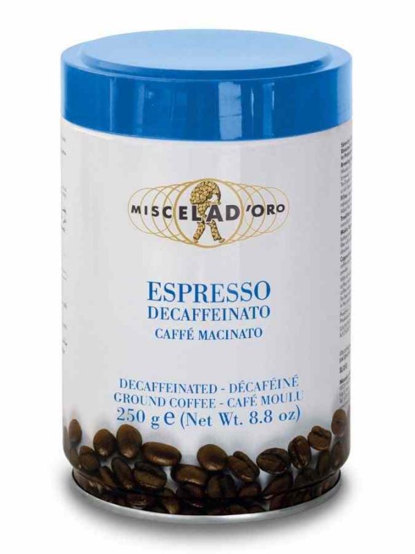 Premium Miscela d'Oro Espresso Decaffeinato Café - A gourmet decaf coffee blend for rich and aromatic brews, available online
