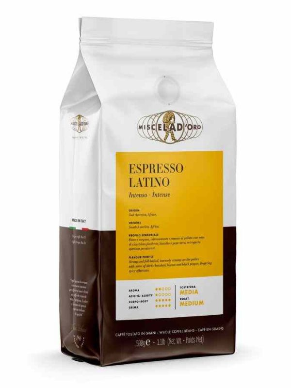 Indulge in the rich and robust flavors of Miscela d'Oro Espresso Latino - the perfect choice for a premium coffee experience!