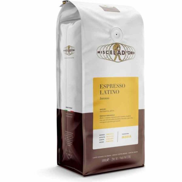 Experience the rich aromas and bold flavors of Miscela d'Oro Espresso Latino - a premium blend crafted for true coffee connoisseurs.
