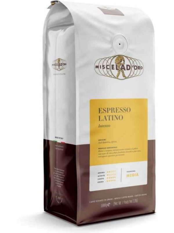Experience the rich aromas and bold flavors of Miscela d'Oro Espresso Latino - a premium blend crafted for true coffee connoisseurs.