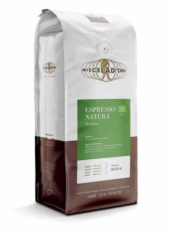Indulge in the rich flavor of Miscela d'Oro Espresso Natura - a premium blend perfect for coffee enthusiasts. Buy now for a gourmet experience!