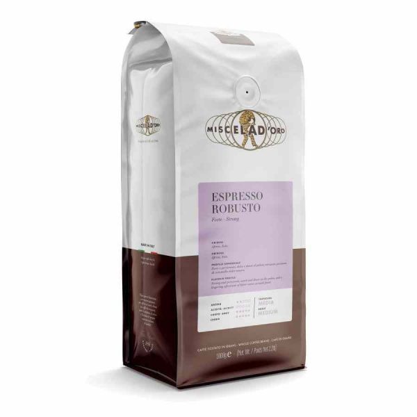 Premium Miscela d'Oro Espresso Robusto 100% Robusta - Bold and Intense Italian Coffee Blend - Buy Online!