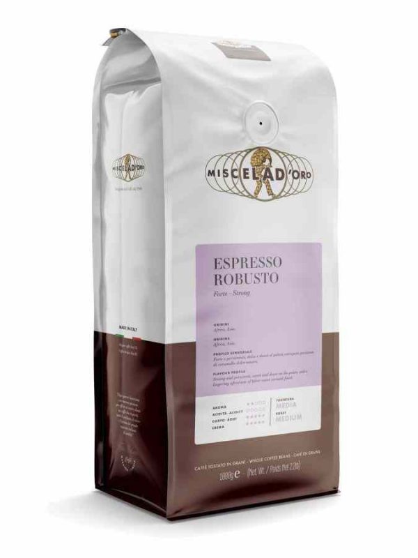 Premium Miscela d'Oro Espresso Robusto 100% Robusta - Bold and Intense Italian Coffee Blend - Buy Online!