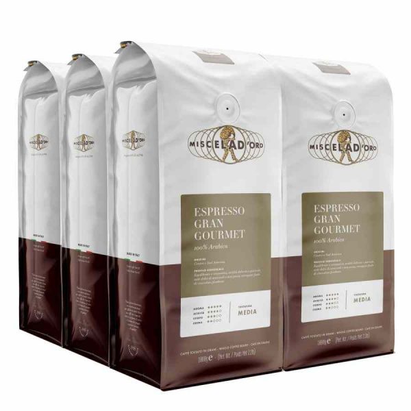 Indulge in the rich and smooth Miscela d'Oro Gran Gourmet 100% Arabica coffee blend online for a luxurious coffee experience.