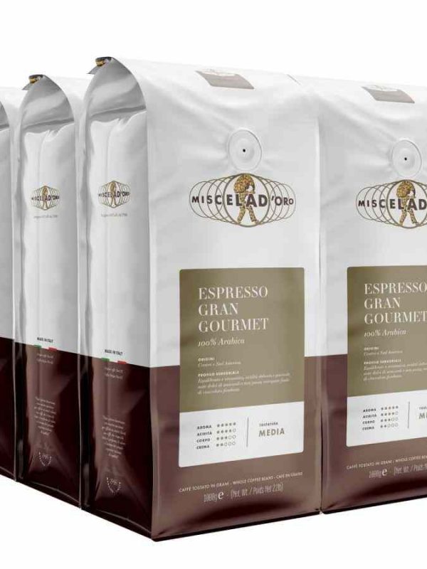 Indulge in the rich and smooth Miscela d'Oro Gran Gourmet 100% Arabica coffee blend online for a luxurious coffee experience.