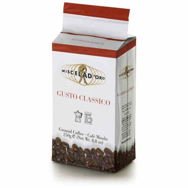 Indulge in the rich flavor of Miscela d'Oro Gusto Classico 250g ground coffee - a true Italian classic for coffee lovers worldwide!