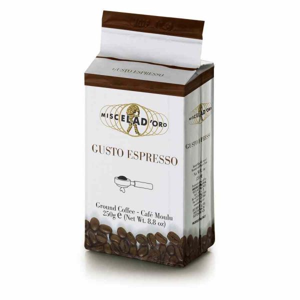 Miscela d'Oro Gusto Espresso 250g: Premium ground coffee for superior espresso, rich flavor, and intense aroma. Buy now!