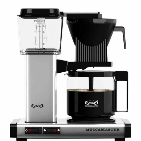 Premium Moccamaster Automatic Coffee Maker 1.25 l in Polished Silver - Enjoy perfect brews at home with this stylish coffee machine.