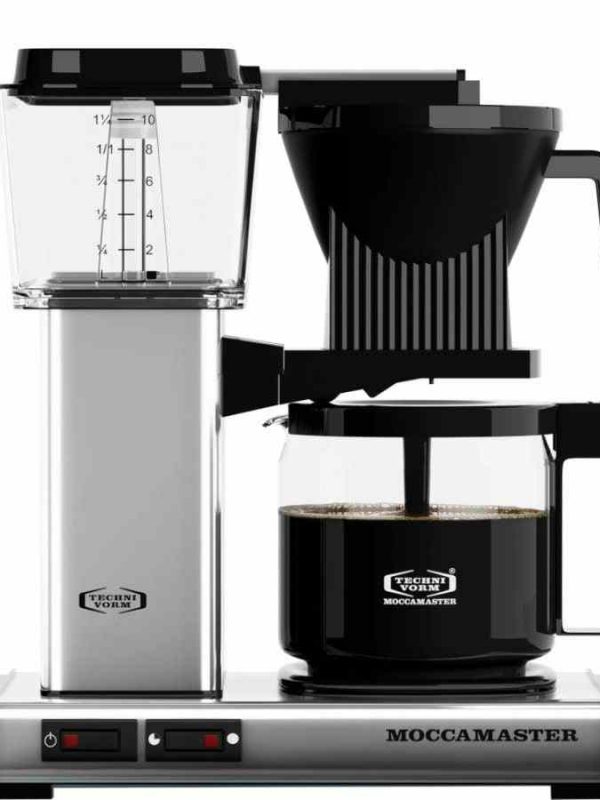 Premium Moccamaster Automatic Coffee Maker 1.25 l in Polished Silver - Enjoy perfect brews at home with this stylish coffee machine.