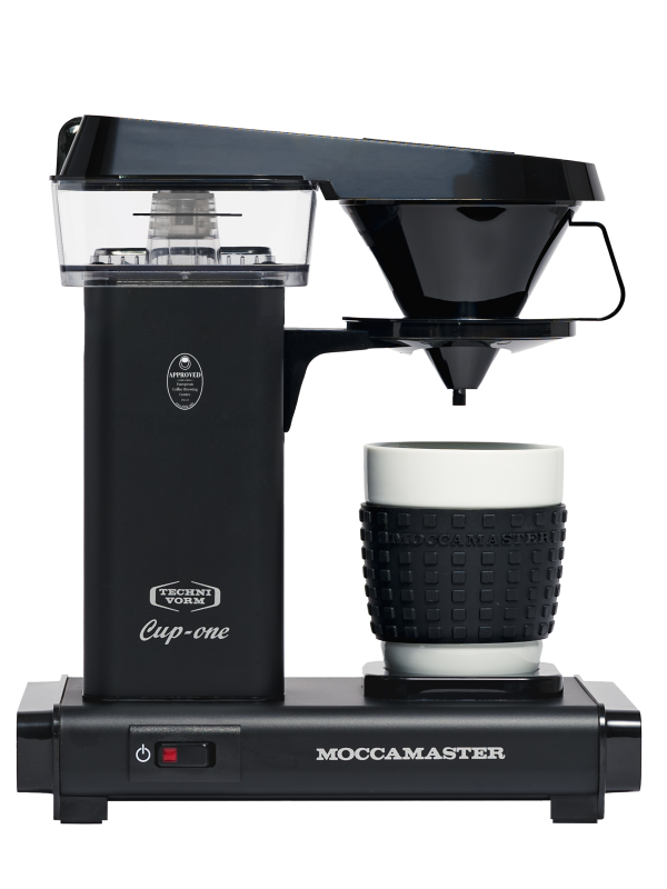 Sleek and stylish Moccamaster Cup-One coffee maker for luxurious brewing at home, perfect for coffee enthusiasts.