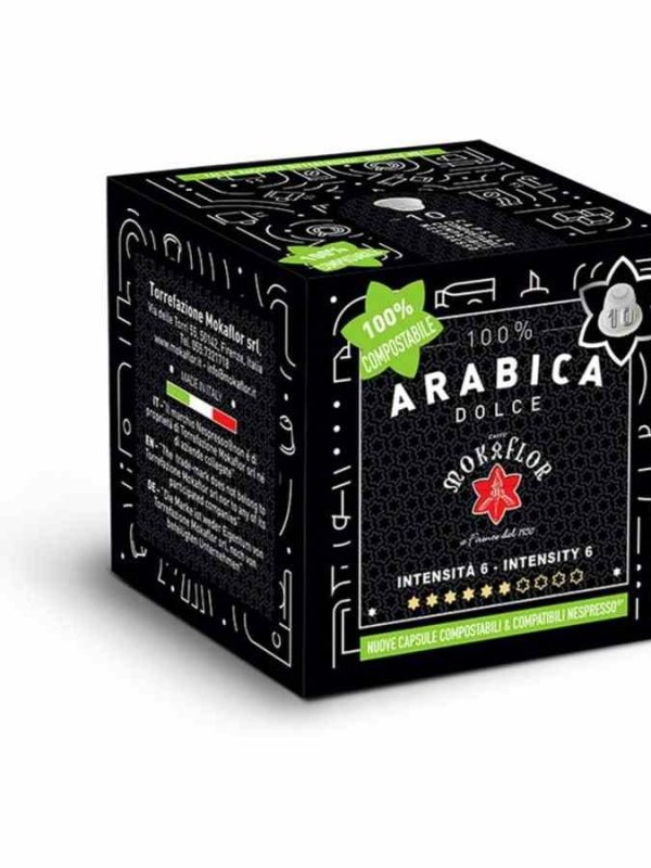Indulge in Dolce Nespresso Compatible Mokaflor 100% Arabica Coffee Capsules - 10 units of pure coffee bliss! Compatible with Nespresso machines.