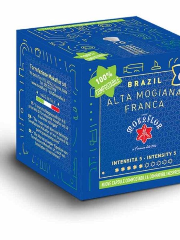 Indulge in Mokaflor Brazil Alta Mogiana Franca Nespresso Compatible Coffee Capsules – 10 pcs of premium coffee goodness!